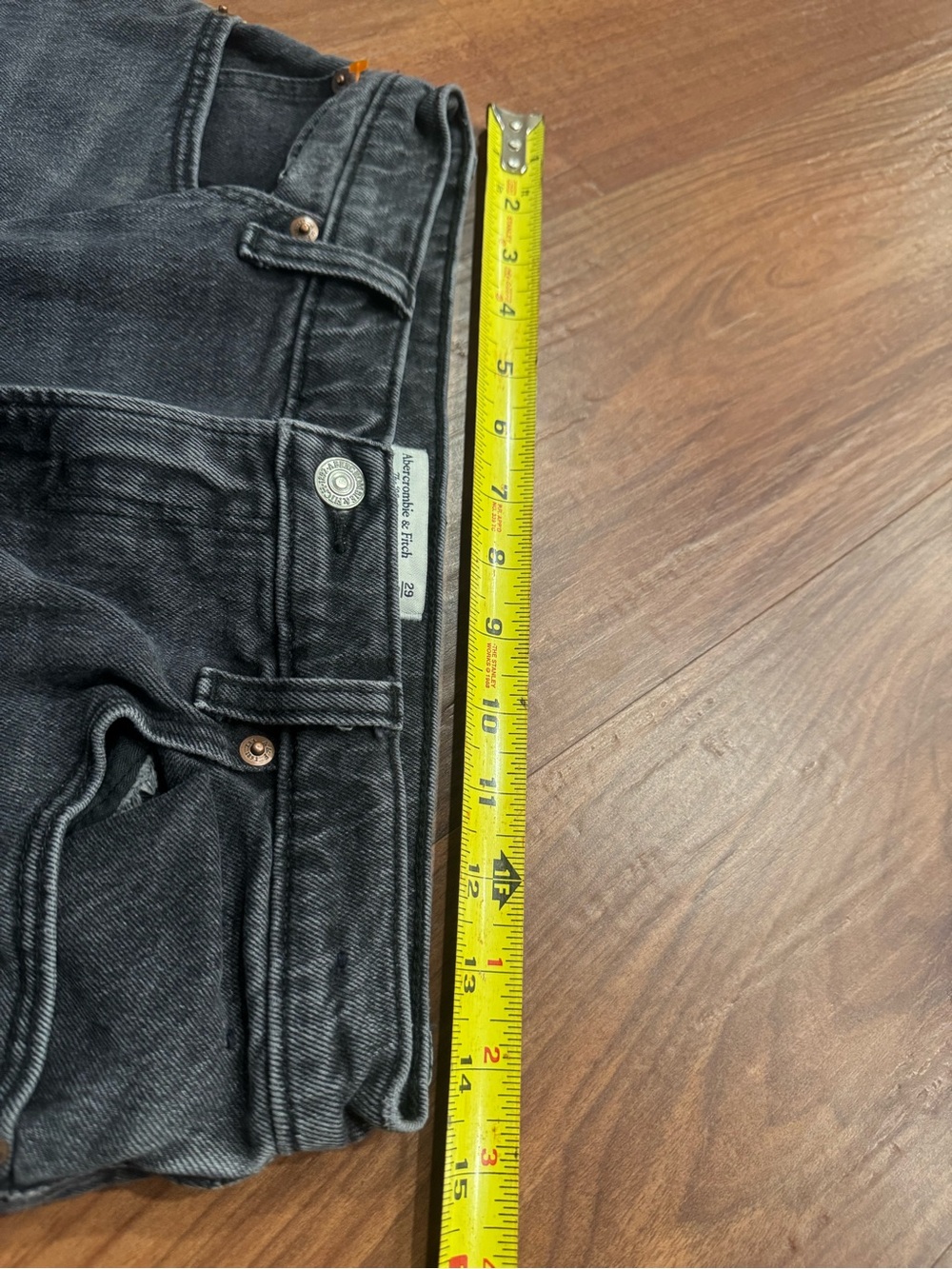 Abercrombie & Fitch Curve Love High Rise 90s Straight Jeans Black Wash Womens 29 - Picture 5 of 9